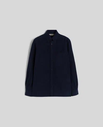Aspesi Drops Cotton Twill Shirt In Blue