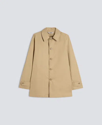 Aspesi Dry Wax Cotton Raincoat In Brown