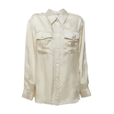 ASPESI ECRU VISCOSE SATIN BLOUSE
