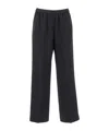 Aspesi Relaxed Fit Wide Leg Wool Pants In Black