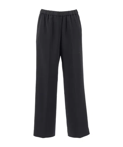 Aspesi Elastic Waist Casual Pants In Black