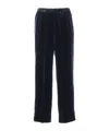 Aspesi Relaxed-fit Black Long Pants With Elegant Draping In Blue
