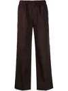Aspesi Elastic-waist Wide-leg Trousers In 褐色