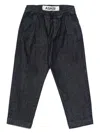 Aspesi Elastic-waistband Denim Trousers In Blue