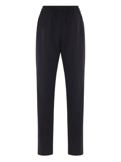 Aspesi Elastic-waistband Trousers In Black