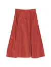 Aspesi Elasticated A-line Skirt In Red