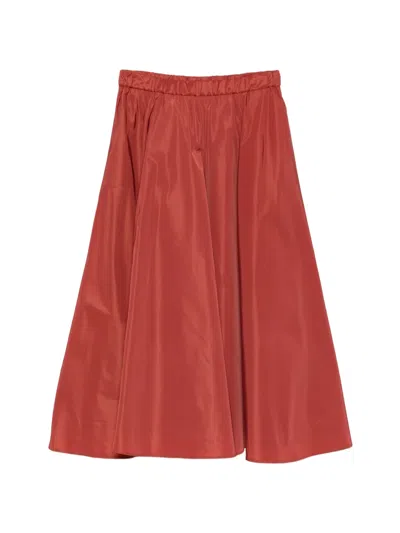 Aspesi Elasticated A-line Skirt In Red