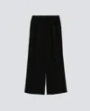 Aspesi Elasticated Crepe Cady Trousers In Black