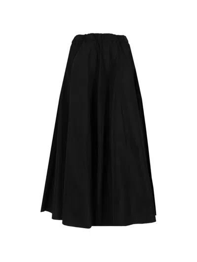 Aspesi Elasticated Flared Maxi Skirt In Black