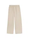 Aspesi Elasticated Linen Trousers In Neutral
