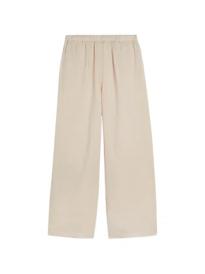 Aspesi Elasticated Linen Trousers In Neutral
