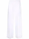Aspesi Elasticated Straight-leg Trousers In Weiss
