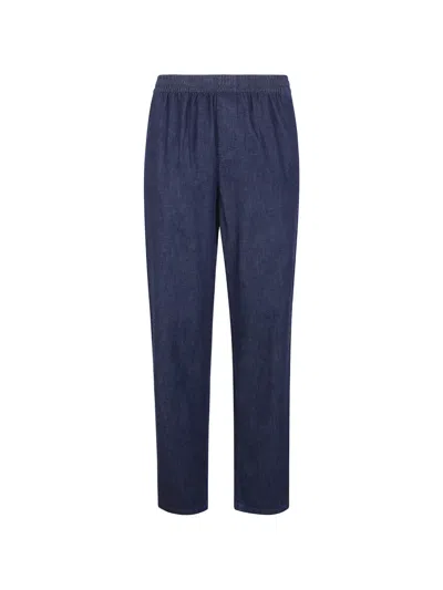 Aspesi Elasticated Trousers In Blue