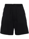 ASPESI ELASTICATED WAIST BERMUDA SHORTS MEN NAVY IN COTTON