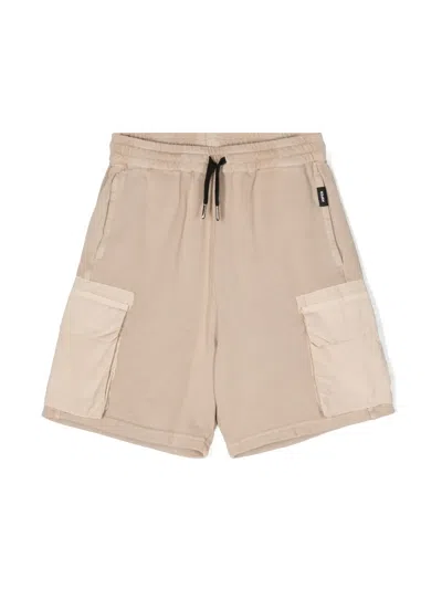 Aspesi Kids' Elasticated-waist Cotton Shorts In Neutrals