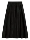 Aspesi Pleated A-line Mid-length Skirt In Black