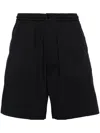 Aspesi Elasticated-waist Poplin Shorts In Blue
