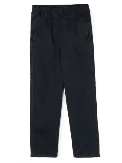 Aspesi Kids' Elasticated-waistband Cotton Trousers In Blue