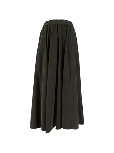 Aspesi Elasticated-waist Corduroy Long Skirt In Black