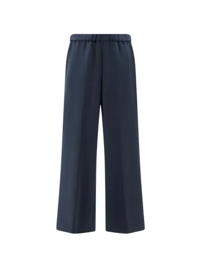 Aspesi Elasticated-waistband Palazzo Pants In Blue