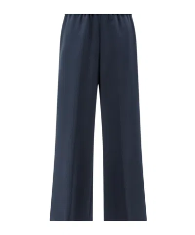 Aspesi Elastic-waist Wide-leg Pants In Blue