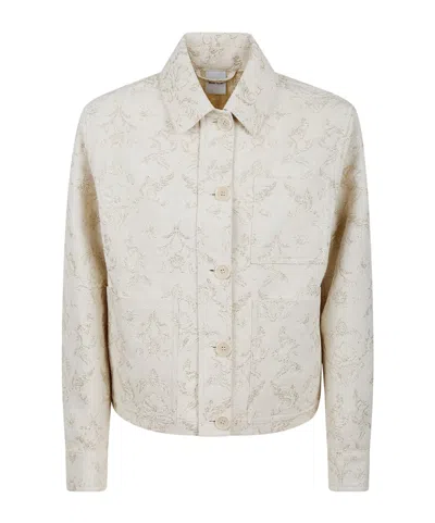 Aspesi Embroidered Graphic Casual Jacket In White
