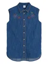 Aspesi Embroidered Sleeveless Shirt In Blue