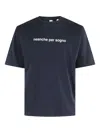 Aspesi Embroidered-text T-shirt In Blue