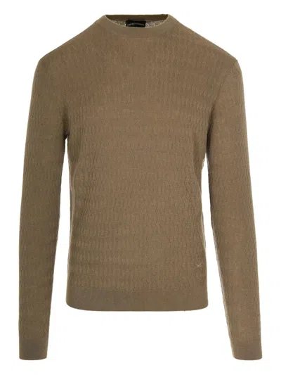 Aspesi Emporio Armani Round Neck Sweater In Neutral