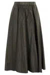 Aspesi Expanded Midi Skirt With Elastic Waistband In Brown