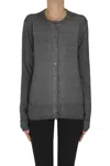 Aspesi Extrafine Wool Knit Cardigan In Gray