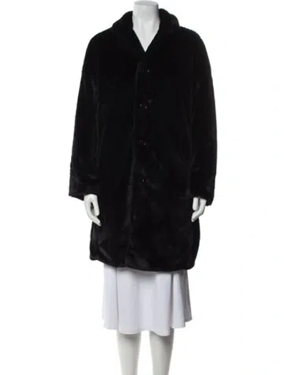Pre-owned Aspesi Faux Fur Coat In Black