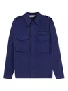 Aspesi Field Cotton Shirt Jacket Lived Effect In Blue