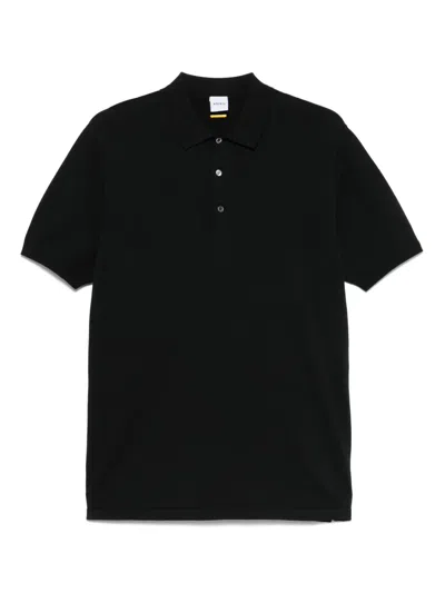 Aspesi Fein Gestricktes Poloshirt In Schwarz