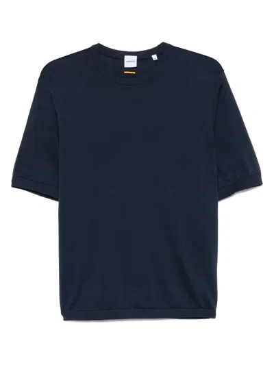 Aspesi Fine-knit T-shirt In Blue