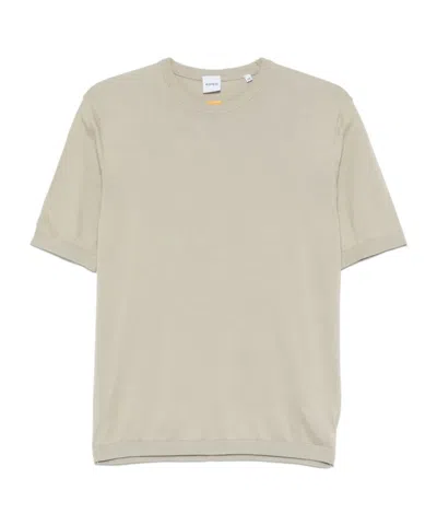 Aspesi Fine-knit T-shirt In Sage Green