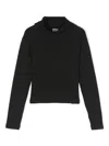 Aspesi Fine-ribbed Roll-neck Jumper In Schwarz