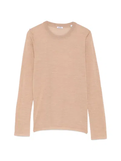 Aspesi Fine-knit Long-sleeve Sweater In Brown