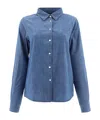 Aspesi Regular Fit Denim Shirt With Classic Collar In Blue