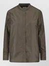 Aspesi Green Button-up Technical Fabric Jacket In Brown