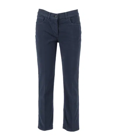 Aspesi Five-pocket Zip-up Trousers In Blue
