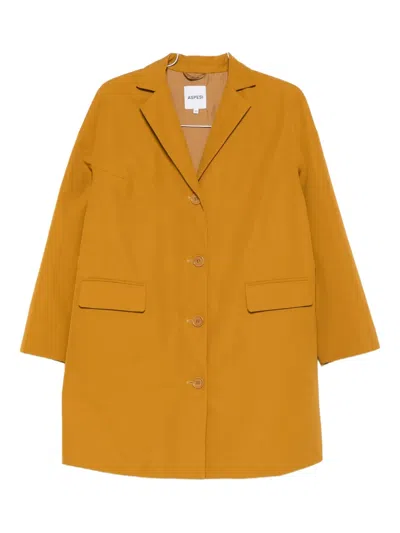 Aspesi Flap-pocket Buttoned Coat In Yellow