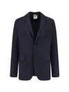 Aspesi Flap-pocket Two-button Blazer In Blue