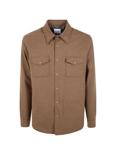 Aspesi Flap-pocket Wool Shirt In Brown