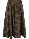 Aspesi Flare Midi Skirt In Military Flower