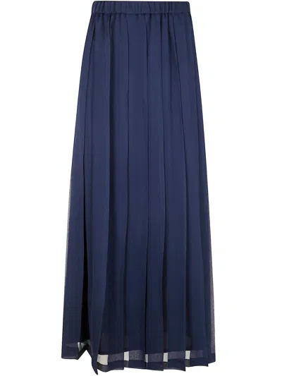 Aspesi Flare Midi Skirt In Navy