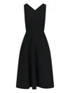 Aspesi Knee Length Dress Fitted Bodice In Black  