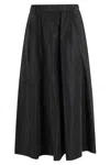 Aspesi Flared Midi Skirt With Elasticized Waistband In Black