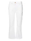 Aspesi White Cotton Denim Straight Trousers In White