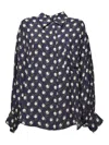 Aspesi Floral-print Viscose Crepe Blouse With Pleated Back